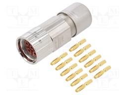 Connector: M23; plug; PIN: 6; female; crimped; for cable; straight