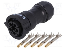 Connector: circular; female; plug; crimped; PIN: 5; 14AWG÷12AWG