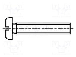 Screw; M2,5x10; DIN: 85A; Head: cheese head; slotted; brass; 0,6mm