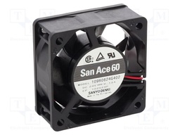 Fan: DC; axial; 24VDC; 60x60x25mm; 46.8m3/h; 39dBA; ball bearing