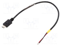 Cable; USB 2.0; wires,USB B micro plug; 0.2m; black; 22AWG