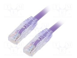 Patch cord; TX6A™ 10Gig,U/UTP; 6a; solid; Cu; PVC; violet; Len: 1m