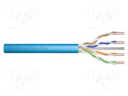 Wire; U/UTP; 4x2x23AWG; 6a; wire; Cu; Insulation: HDPE; light blue