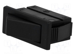 ROCKER; SPST; Pos: 2; OFF-(ON); 16A/250VAC; 20A/28VDC; black; none