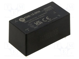 Converter: AC/DC; 15W; 85÷305VAC; Usup: 100÷430VDC; Uout: 9VDC; 85%