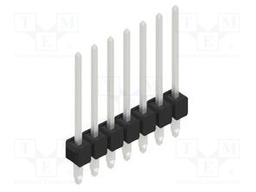 Connector: pin strips; pin header; male; PIN: 7; 2.54mm; THT; 1x7