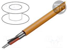 Wire; 1x2x22AWG; shielded,Al-PET foil; PVC; orange; 300V; 305m