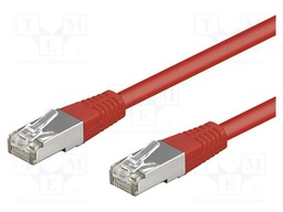 Patch cord; SF/UTP; 5e; stranded; CCA; PVC; red; 15m; 26AWG