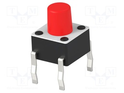Microswitch TACT; SPST-NO; Pos: 2; 0.05A/24VDC; THT; 2.55N; round