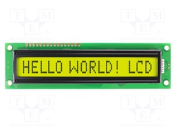 Display: LCD; STN Positive; 16x1; grey; 122x33mm; LED; 1x16; 5V