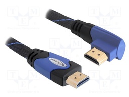 Cable; HDMI plug,HDMI plug 90° left/right; textile; 3m; 28AWG
