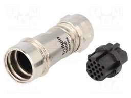 Connector: circular; plug; female; PIN: 16; w/o contacts; for cable