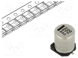 Capacitor: electrolytic; low ESR; SMD; 220uF; 25VDC; Ø8x10.2mm