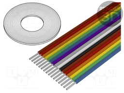 Wire: ribbon; 1.27mm; stranded; Cu; 6x26AWG; unshielded; PVC; 49V