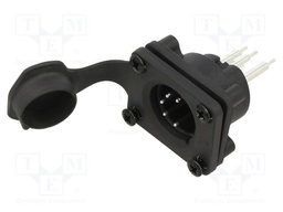 Connector: XLR; socket; male; AXS; 7.5A; 133V; PIN: 5; IP65; THT