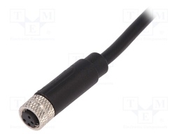 Connector: M8; female; PIN: 4; straight; plug; 3A; 30V; IP67; 1m; PVC