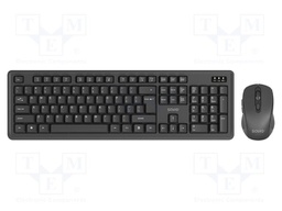 Office kit; black; universal; USB A; wireless,slim,US layout