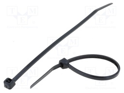 Cable tie; L: 155mm; W: 2.5mm; polyamide; 78.5N; black; Ømax: 39mm