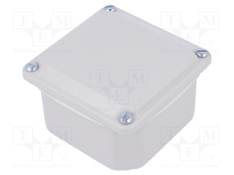 Enclosure: multipurpose; X: 85mm; Y: 85mm; Z: 49mm; steel; grey; IP55