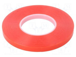 Tape: fixing; W: 12mm; L: 50m; Thk: 0.22mm; modified acryl; red