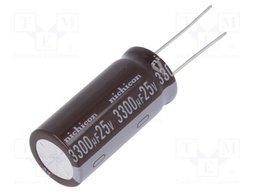 Capacitor: electrolytic; low impedance; THT; 3300uF; 25VDC; ±20%