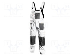 Dungarees; Size: 54; white-black; HD; on suspenders; 267g/m2