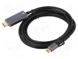 Adapter; HDMI 2.0; HDMI plug,USB C plug; 1.8m; black; Core: Cu