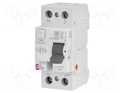RCD breaker; Inom: 25A; Ires: 30mA; Poles: 2; 230V,240V; IP20; EFI