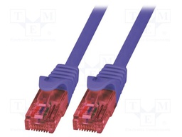Patch cord; U/UTP; 6; stranded; Cu; LSZH; violet; 7.5m; RJ45 plug