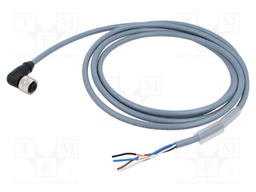 Cable: for sensors/automation; PIN: 4; angled; 2m; M12; 250VDC; 4A