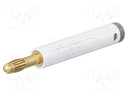 Connector: 4mm banana; plug; 19A; 30VAC; 60VDC; white; gold-plated