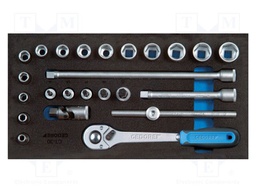 Wrench-set; rattle,socket spanner,Torx®; 3/8"; 24pcs.