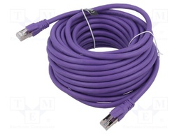 Patch cord; S/FTP; 6a; stranded; OFC; PVC; violet; 12m; 26AWG
