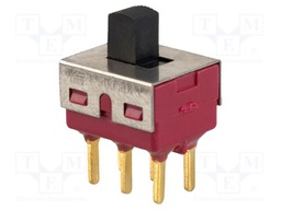 SLIDE SWITCH, DPDT, 5A, 20VAC, 20VDC