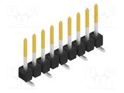 Connector: pin strips; pin header; male; PIN: 9; 2.54mm; SMT; 1x9