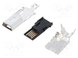 Plug; USB B mini; UX; for cable; soldering; PIN: 5; straight; 50pcs.