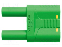 Stackable safety shunt; banana 4mm socket,banana 4mm plug x2