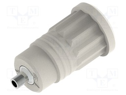 Connector: 4mm banana; socket; 25A; white; nickel plated; 28.2mm
