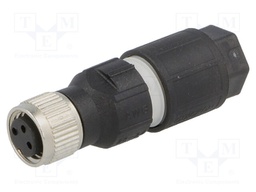 Connector: M8; female; PIN: 3; straight; for cable; plug; 4A; 40V