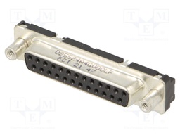 D Sub Connector, DB25, Standard, Receptacle, FCI Delta D Series, 25 Contacts, DB, Solder