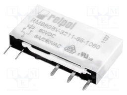 Relay: electromagnetic; SPDT; Ucoil: 60VDC; 6A/250VAC; 6A/24VDC; 6A