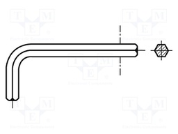Key; hexagon keys; HEX 19mm; Overall len: 350mm; DIN: 911; steel