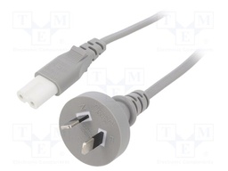 Cable; 2x0.75mm2; AS/NZS 3112 (I) plug,IEC C7 female; PVC; 3m
