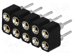 Socket; pin strips; female; PIN: 10; turned contacts; straight