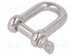 Dee shackle; acid resistant steel A4; for rope; Size: 5mm