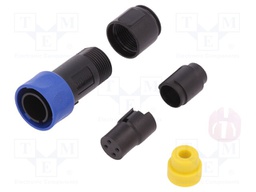 Connector: circular; plug; female; PIN: 4; w/o contacts; for cable