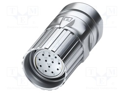Connector: M23; plug; PIN: 12; crimped; straight; IP67; 8A; 74V