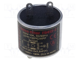 Filter: anti-interference; mains; Cx: 100nF; Cy: 2.2nF; 1mH; 250V