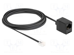 Cable: telephone; RJ11 plug,RJ45 socket; 3m; black; 28AWG