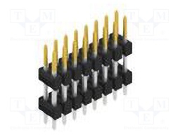 Connector: pin strips; pin header; male; PIN: 16; 2.54mm; THT; 2x8